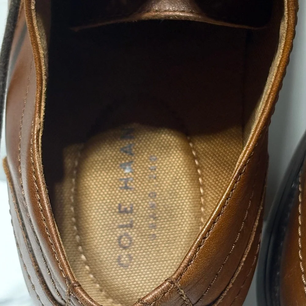 Cole Haan Grand.OS Cap Toe Oxford Mens 9.5 Brown Leather Dress Shoes Business
